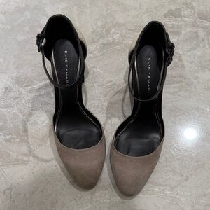 Elie Tahari Black and Tan Heels